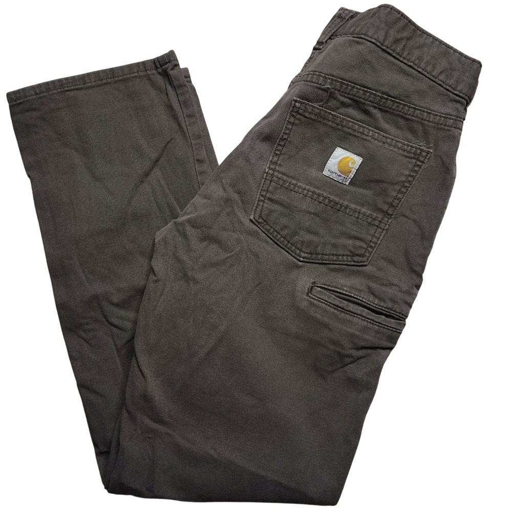 Carhartt Work Pants Mens 30x32 Brown Rugged Flex Canvas Carpenter Relaxed Fit